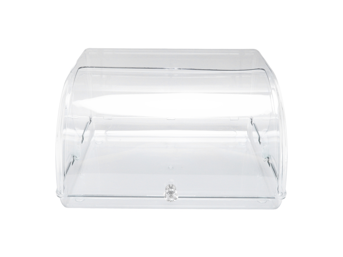 Caja De Almacenamiento Transparente Con Tapa Y Cierre Enrollable Para Vasos, Botellas, Utensilios De Cocina Y Vajilla.
