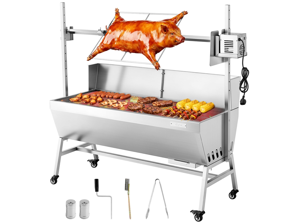 Parrilla giratoria Vevor de 1218 mm con 4 niveles de altura para barbacoas al aire libre