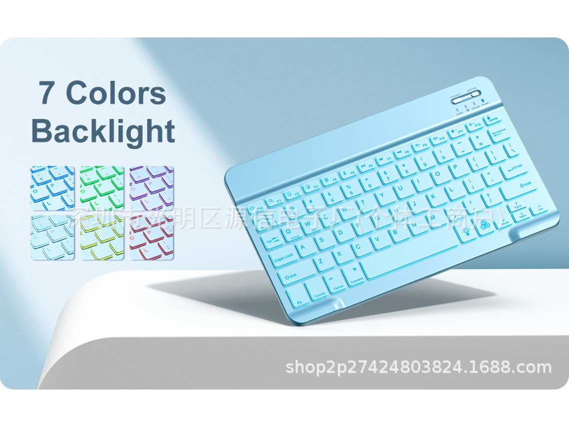 Funda con teclado para iPad Air 4/5/6/7 con retroiluminación azul ahumado y teclado individual Ushion (10,9/11 pulgadas)