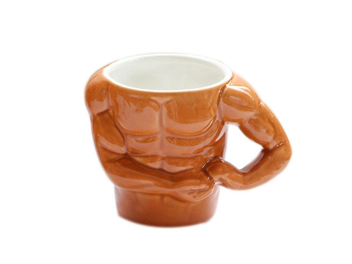 Taza De Cerámica Divertida Y Creativa Con Diseño De Músculos Masculinos (2025) Para Café, Té O Agua.