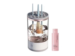 Limpiador de brochas de maquillaje eléctrico Rosewell con solución limpiadora
