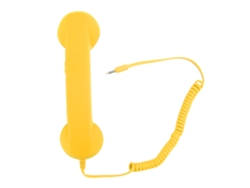 Receptor De Telefone Retrô Com Fio Anti-radiação Plug 3.5mm Para Smartphone Pc Amarelo