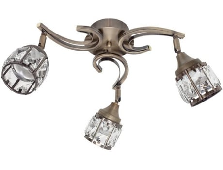 Plafón FABRILAMP Catania (Dorado - LED - 3x5 W - Cristal)