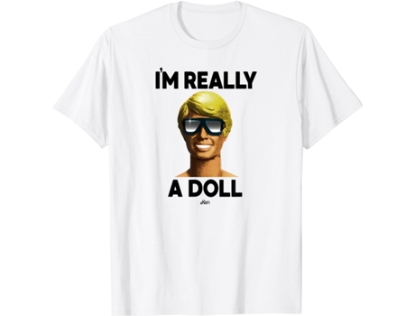 T-Shirt Unisex TEESTONE Barbie Ken I'm Really A Doll blanco (M)