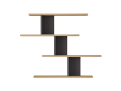 Estantería de pared Hökkomi con 4 baldas 78x99x15cm Aspecto madera/antracita [EN.CASA]