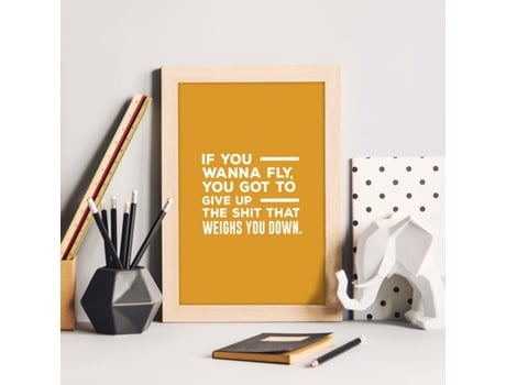 Póster NACNIC con Frase Inspiracional. de Decoración 'Si Quieres Volar' con Frases Motivadoras y Llenas de Energia.