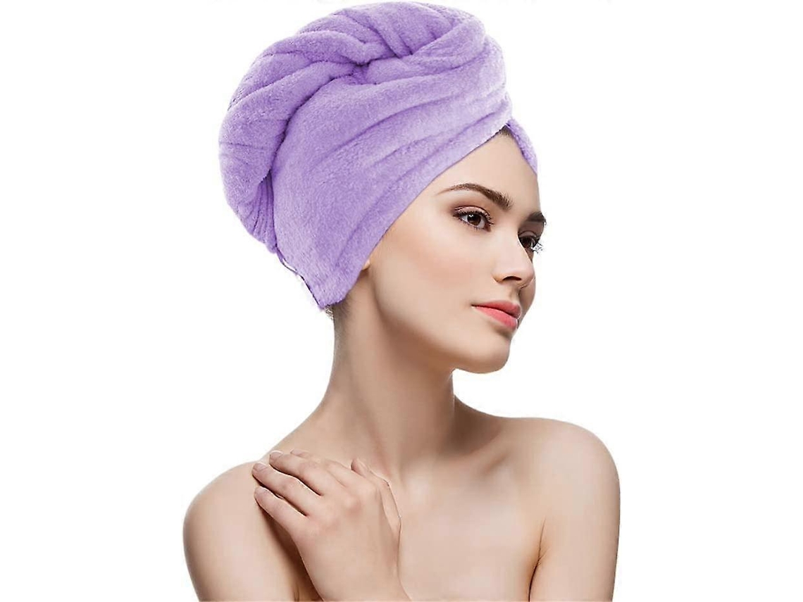 Toalla de microfibra para secar el cabello, turbante mágico con botón, gorro de ducha de secado rápido para mujeres y niños. Rosewell