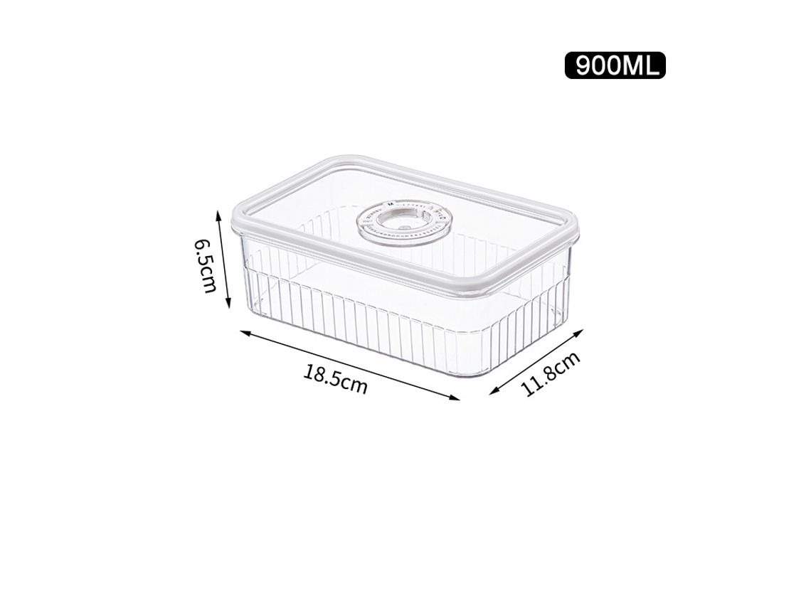 Caja transparente para refrigerador, contenedor para alimentos, cesta para frutas y verduras. Mdug (compartimento individual de 900 ml)