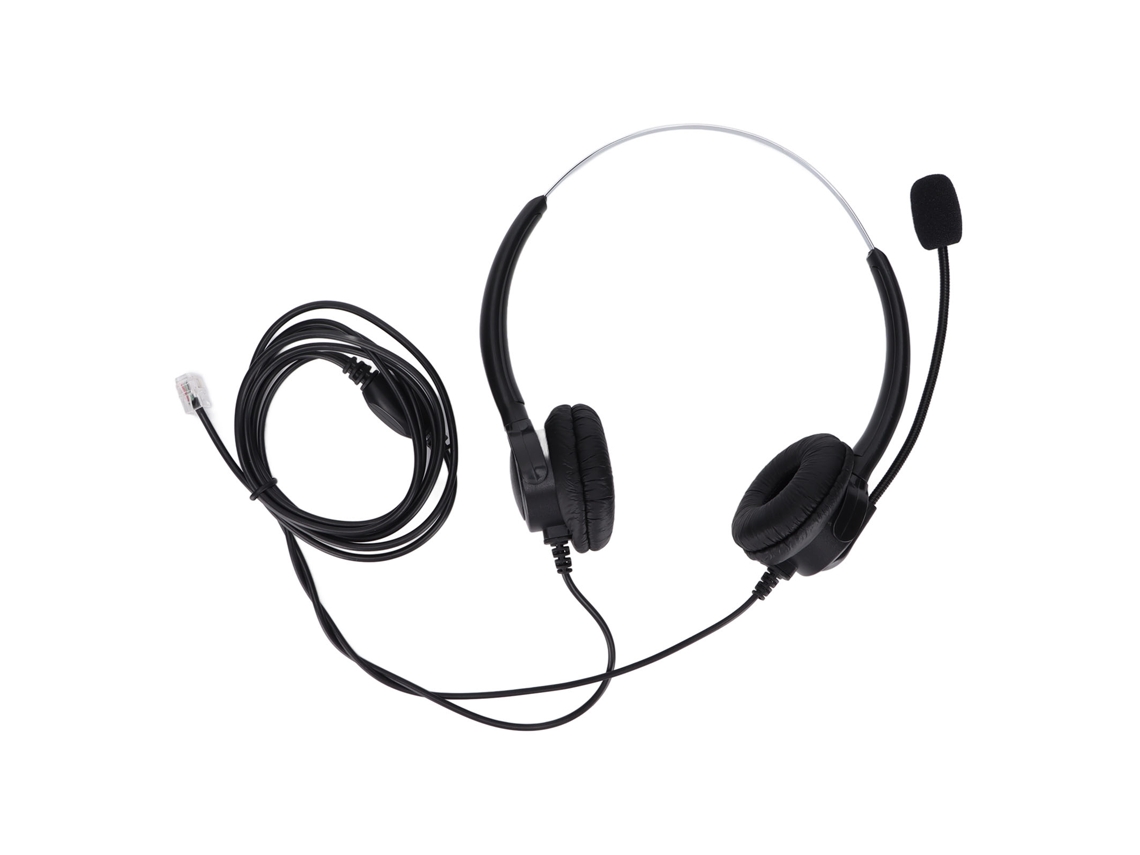 Auriculares Telefónicos Binaurales Con Cable Rj9 Y Micrófono Con Cancelación De Ruido Para Atención Al Cliente En Centros De Llamadas.