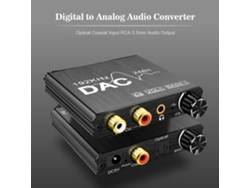 Conversor De Áudio Digital Para Analógico 192khz 24bit Dac Com Entrada Óptica/coaxial E Saída Rca/3.5mm