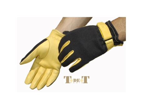 Guantes de montar de cuero y malla T de T