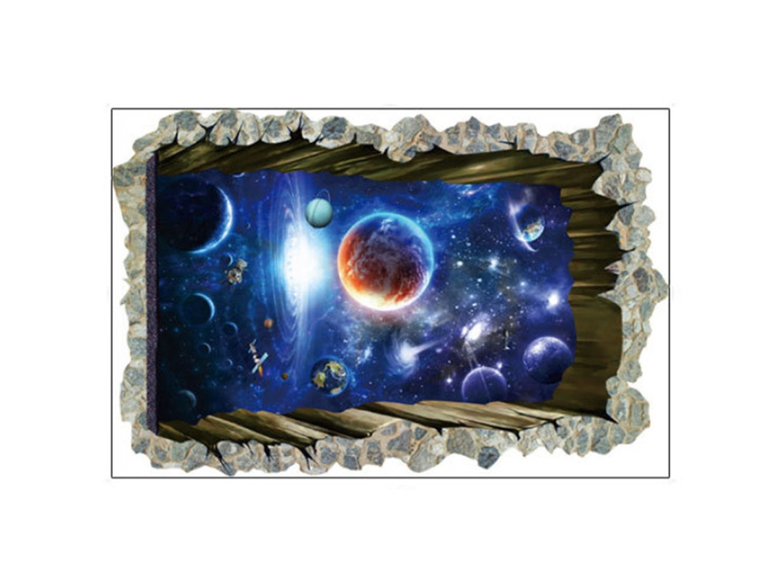 Adhesivo De Pared 3d Con Cielo Estrellado Estéreo, De Pvc, Removible, Para Decoración De Dormitorio Sk9304n