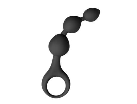 Dildo anal de silicona negra con bolas EASYTOYS ANAL COLLECTION