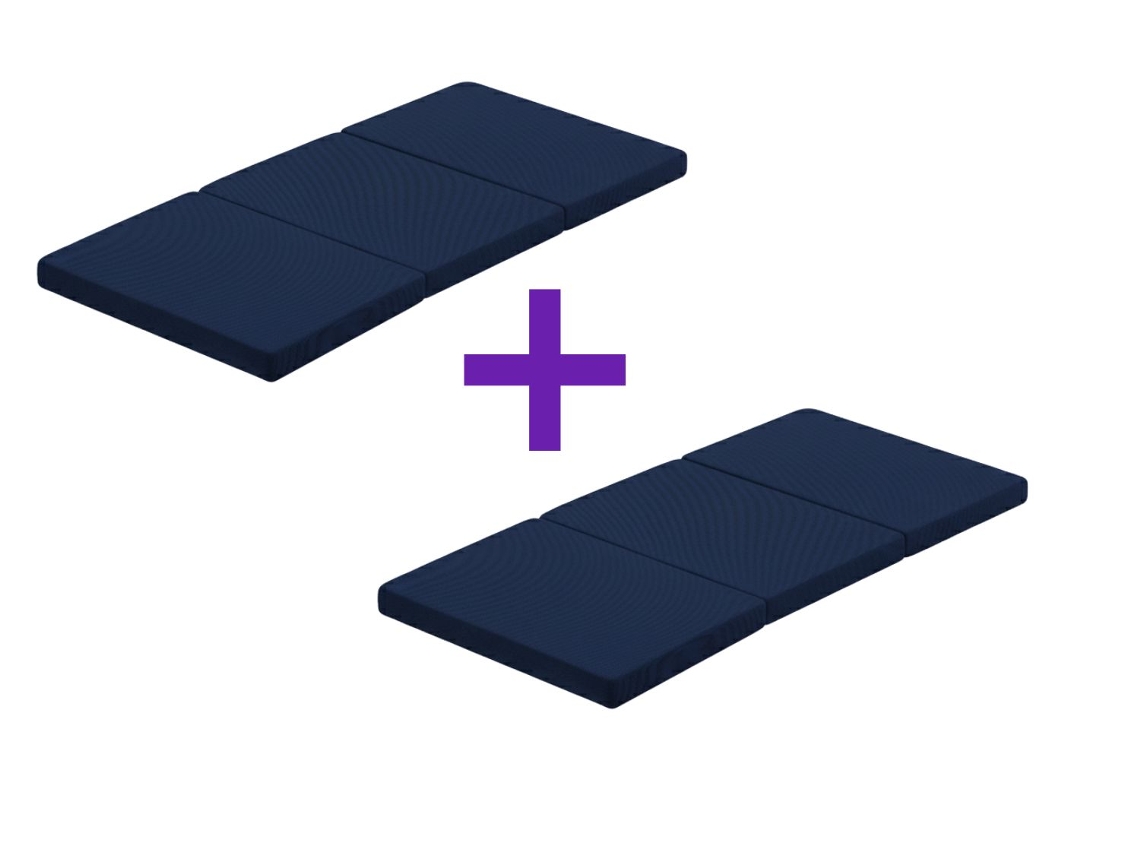 Pack de 2 colchones plegables Dremi para cuna de viaje, espuma HR D23, 120 x 60 cm, 5 cm de grosor, tejido 3D transpirable y confortable, Xaluca