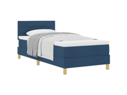 Maison Exclusive - Cama Tipo Box Spring Con Colchón Azul 90 X 200 Cm Tela