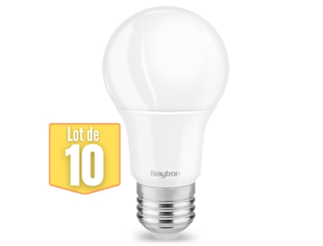 El lote de 10 bombillas A60 9W LED (Ec. 60W) E27 3000K