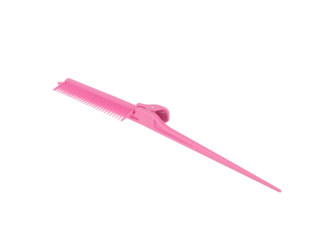 Peine De Cola De Rata Profesional Rosa Con Clip Para Mechones Peinado Alisado Y Teñido De Cabello