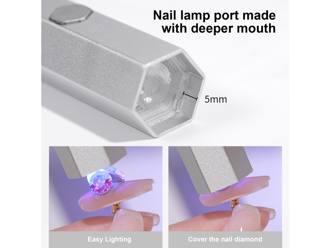 Lámpara De Uñas Portátil Recargable Con Pantalla Lcd Para Secar Las Uñas En Casa.
