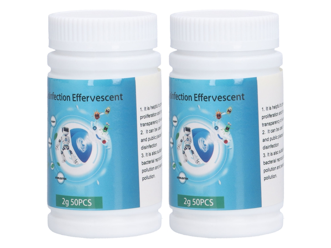 2 pastillas efervescentes cloradas para purificar el agua de la piscina y el baño