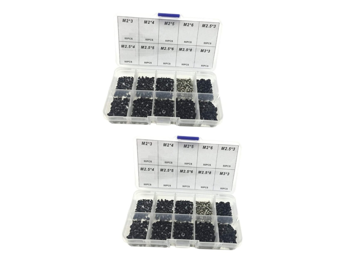Juego De 1000 Tornillos Para Ordenador, Tamaños Surtidos: M2x3, M2x4, M2x5, M2x6, 5x3