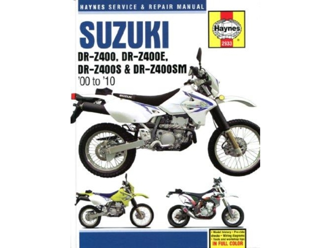 Libro Suzuki DR-Z400, DR-Z400E, DR-Z400S amp DR-Z400SM de Haynes Publishing (Inglés)