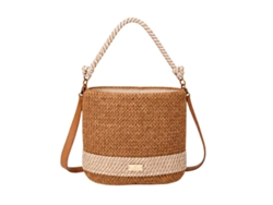 Bolso Cubo Para Mujer Efecto Rafia Bohemio Con Asa De Cuerda Y Bandolera