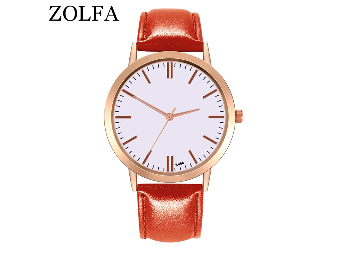 Reloj De Pulsera De Cuarzo Para Mujer, Estilo Estudiante, Con Elegante Esfera Redonda, Color Rojo.
