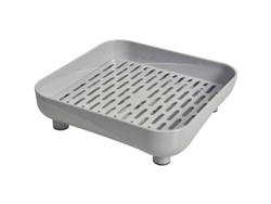 Colador De Platos Plegable Con Mango Material Ps Para Platos Vasos Frutas Verduras Color Gris Cuadrado