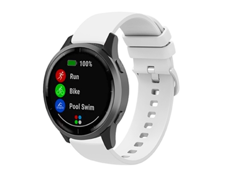 Correa de Silicona 20mm ajustable para Samsung Galaxy Watch Active/Active2 44mm/40mm/Watch3 41mm - blanco