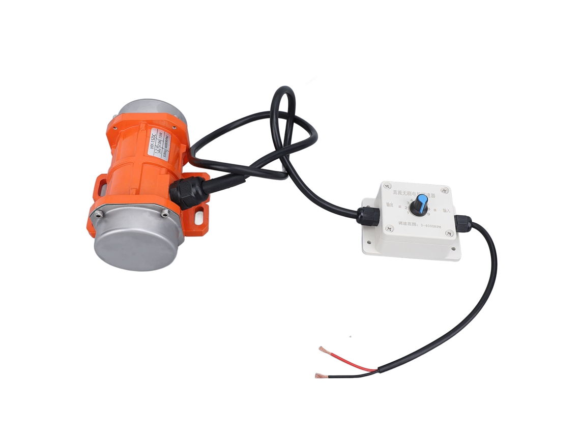 Motor Eléctrico Vibratorio Sin Escobillas De 12 V Cc Y 4000 Rpm Con Controlador De Velocidad, Ip65 Para Hormigón.