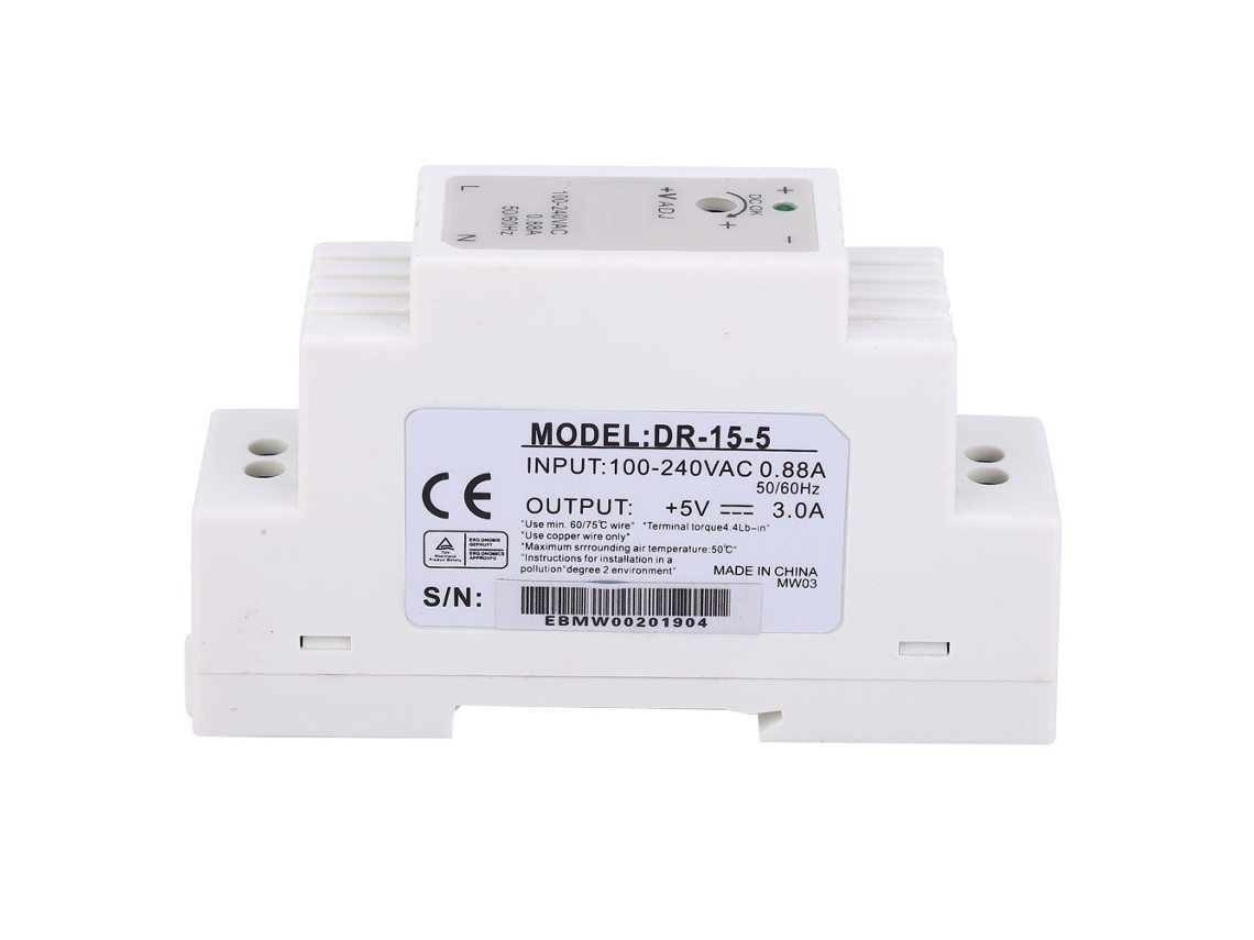 2026-fuente De Alimentación Switching De Ranura Din Dr-15 15w 5v 3a De Salida Única