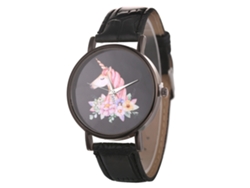 Reloj De Pulsera Analógico De Cuarzo Redondo Negro De Lujo Informal Para Parejas