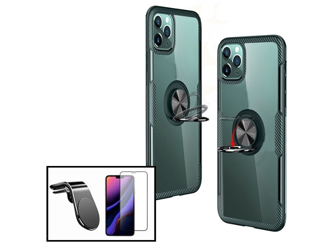 Kit Funda, Protector 5D y Soporte Magnético Coche iPhone XS Max 3x1 Clear Armor