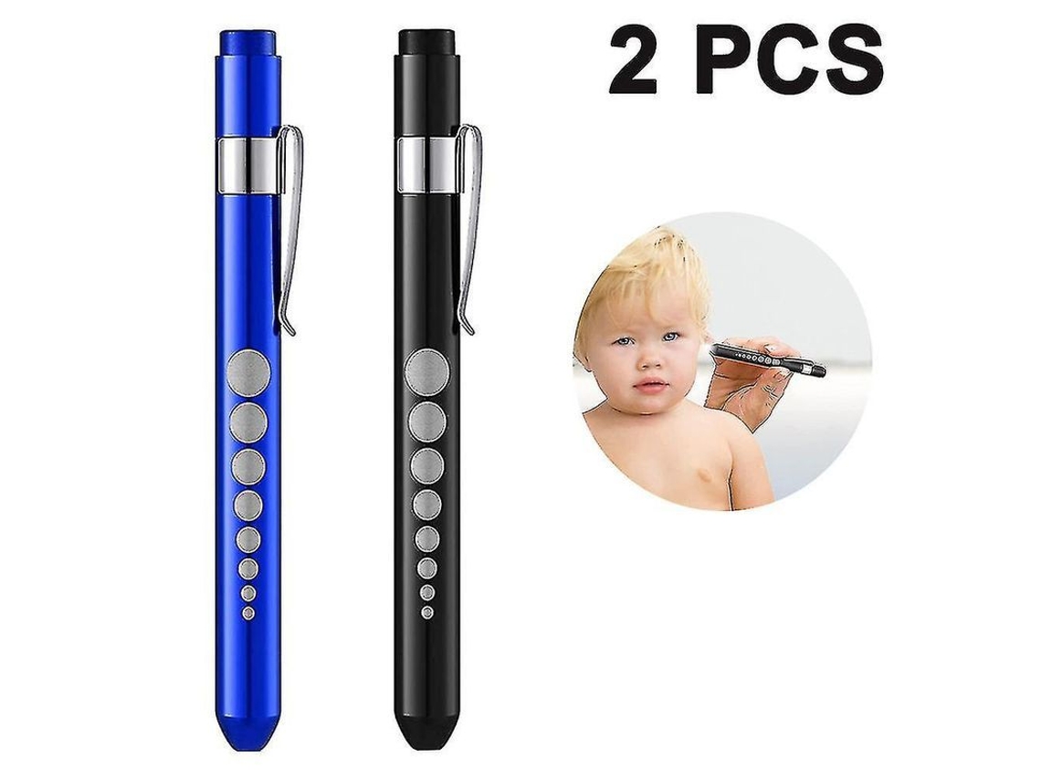 Fasst-2 Linternas Lapicero De Aluminio Led Luz Blanca Pequeña Para Estudiantes Y Uso Diario