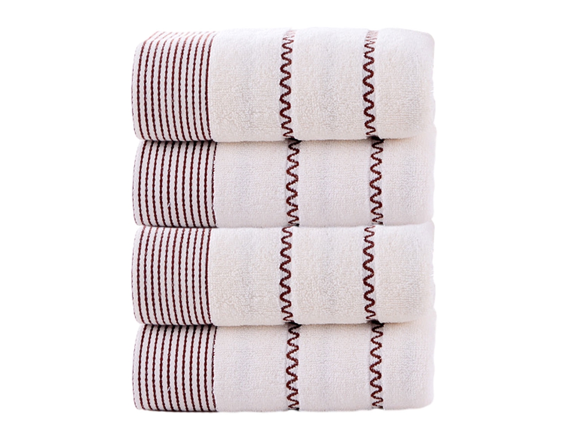 Conjunto de Toallas de Manos NEVEANCE Secamanos Absorbente Baño Manos Rostro Gimnasio Algodón Blanco - 4pcs (33x73cm)