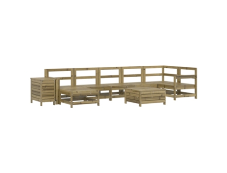 Conjunto 9 de sofás de jardín VIDAXL madera de pino impregnada