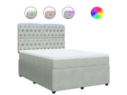 Maison Exclusive - Cama Box Spring Con Colchón Terciopelo Gris Claro 140x200 Cm