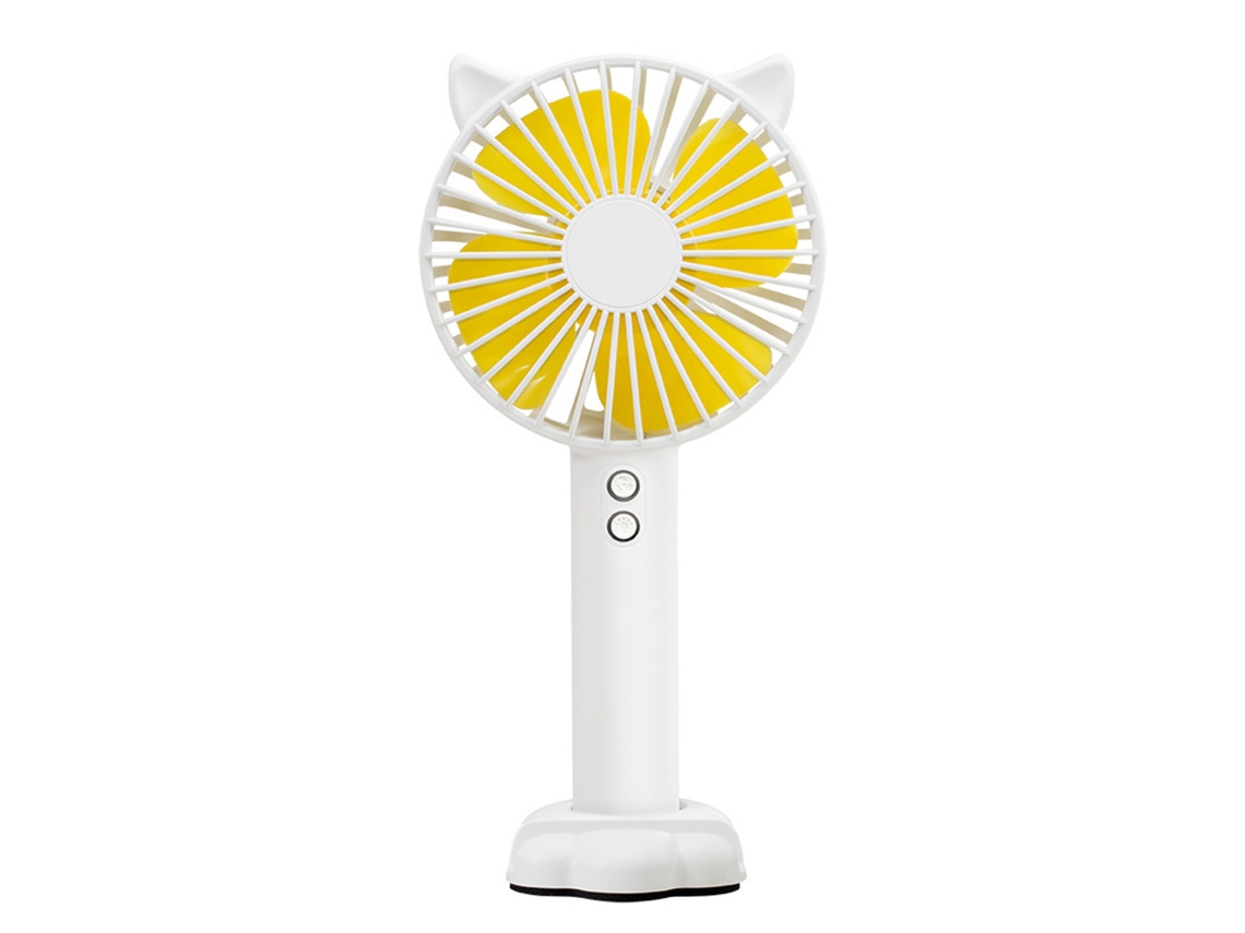 Ventilador portátil con luz nocturna y soporte para teléfono (blanco)