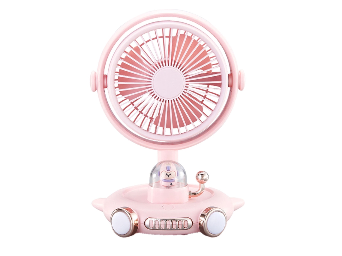Mini ventilador de cuello con espejo de maquillaje y velocidad ajustable