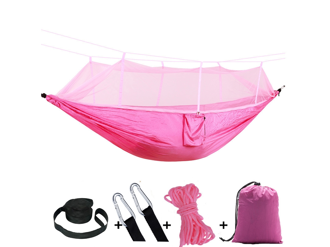 Hamaca De Descanso Chrui Con Mosquitera, 260 X 140 Cm (rosa)
