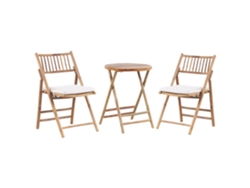 Conjunto Bistrô Beliani Savelletri De Bambu Castanho 57x57x77