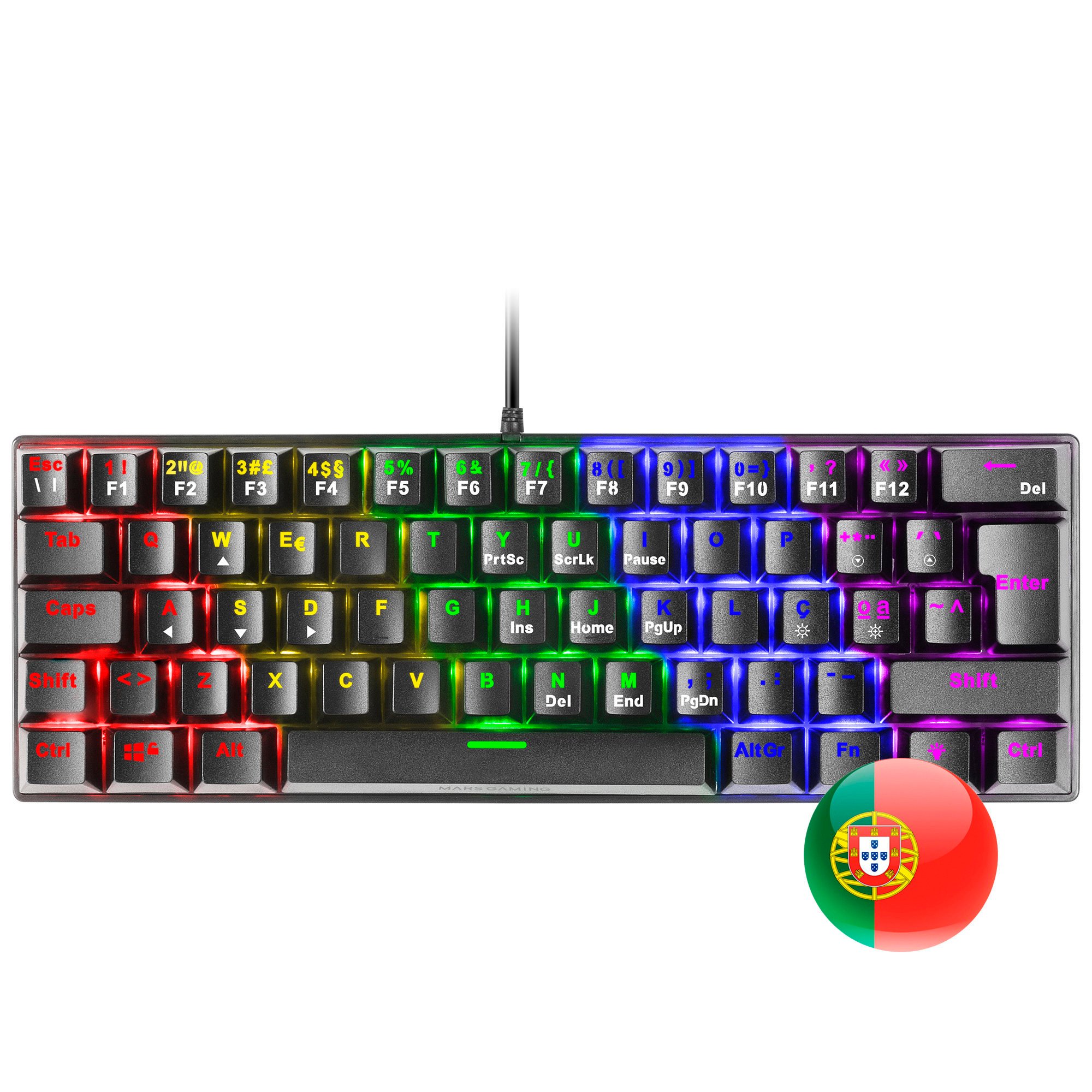 Mars Gaming Mk60 negro teclado frgb antighosting switch idioma interruptor