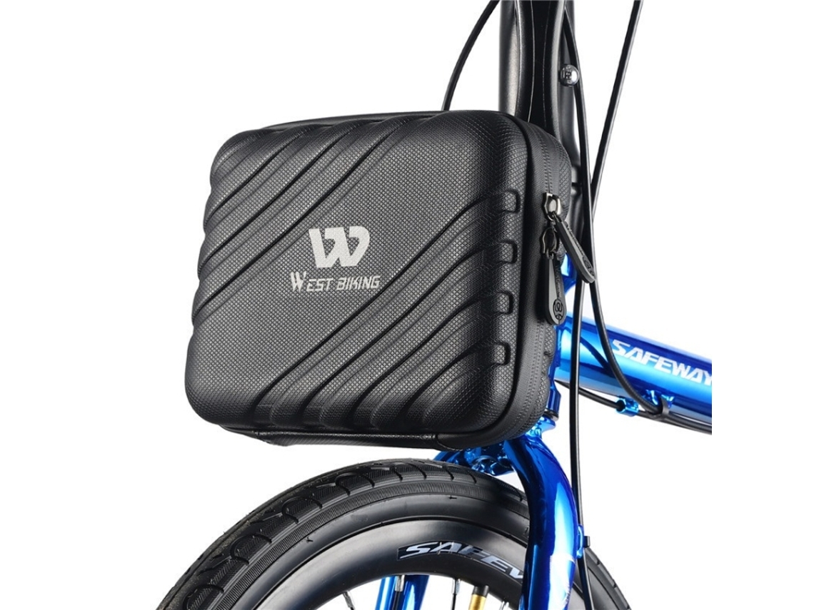 Bolsa rígida plegable para bicicleta, 2 litros (negra)