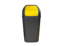 Cubo/Papelera WELLHOME con Tapa Basculante de 15L, Amarillo