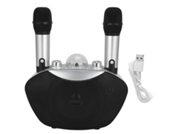 Máquina De Karaoke Portátil Con Bluetooth, Luces Rgb, Altavoz Con Micrófono Inalámbrico