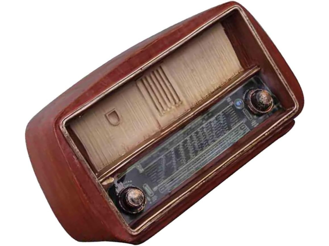 Adorno de radio de estilo retro, elegante pieza decorativa de resina, decoración original de mesa marrón para el hogar, GOKOCO
