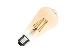 Bombilla LED E27 6W 600LM regulable, filamento St64 dorado, sin parpadeo, blanco neutro 4000K, Ledkia