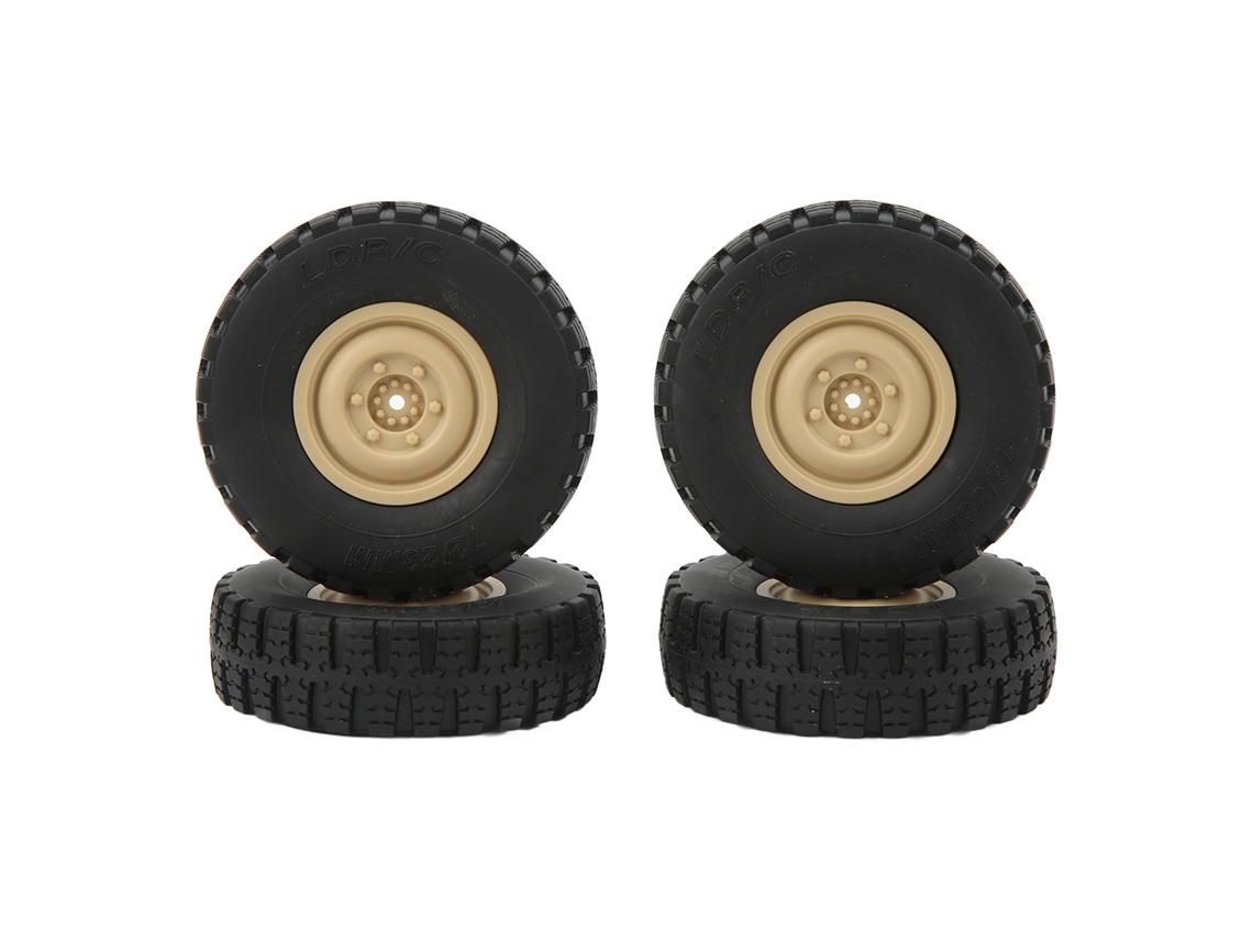 Ymsl 4 Piezas Ruedas De Coche Rc Neumáticos De Alto Rendimiento Para Modelo Unimog P06 Coche Rc Color Caqui Hxl