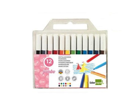 Marcador Liderpapel Feltro Jumbo Caixa 12 Núcleos