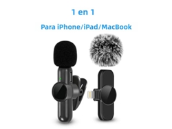Microfone de Lapela Sem Fio 2.4g, Cancelamento de Ruído, Compatível com Vários Dispositivos. MDUG (conjunto Ios)